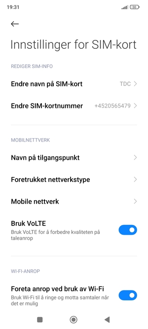 Velg Mobile nettverk