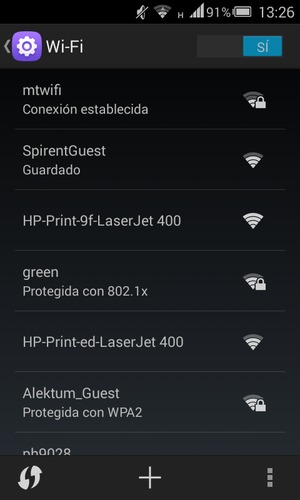 Ahora está conectado a la red Wi-Fi