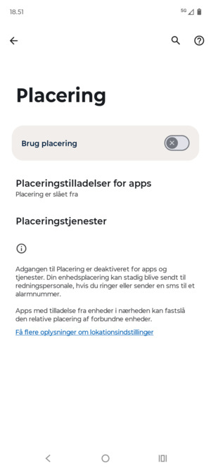 Slå Brug placering fra