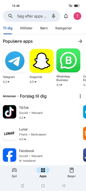 Vælg søgefeltet