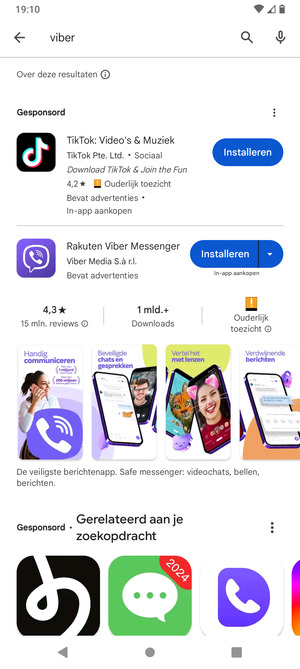 Selecteer de app