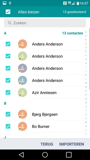 Selecteer IMPORTEREN