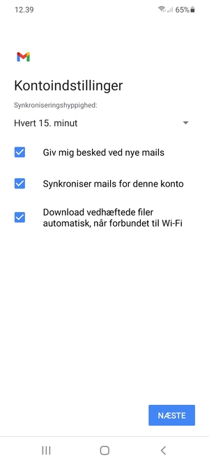 Vælg NÆSTE
