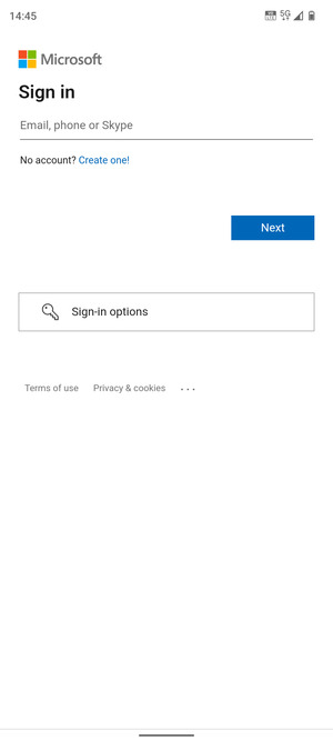 Enter your Email address and select Next
