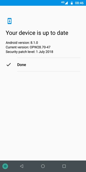 If your phone is up to date, select Done