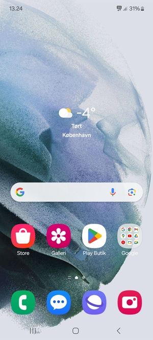 For at lukke alle åbne apps, vælg Seneste apps-knappen