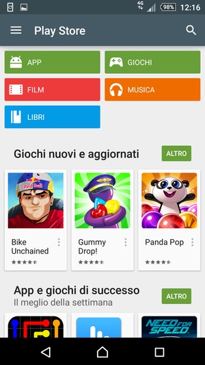 Seleziona il tasto Cerca
