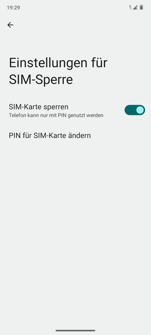 Wählen Sie  PIN für SIM-Karte ändern