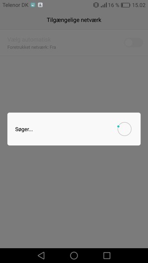 Afvent at søgningen er afsluttet