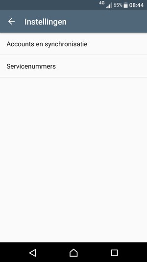 Selecteer Accounts en synchronisatie