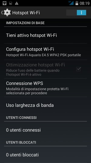 Il telefono è ora pronto per essere usato come modem