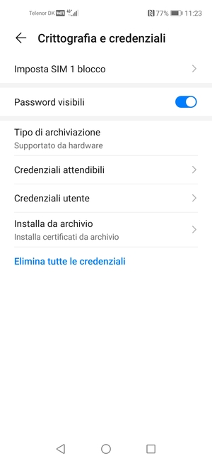 Seleziona Imposta SIM blocco