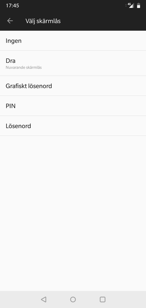 Välj Grafiskt lösenord