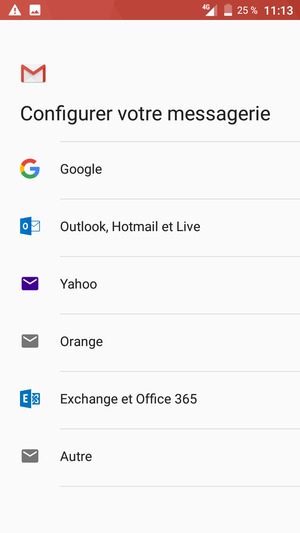 Sélectionnez Exchange et Office 365