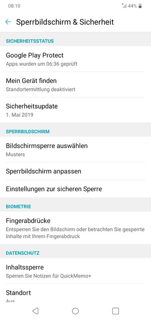 Ihr Handy ist jetzt mit einer Bildschirmsperre gesichert