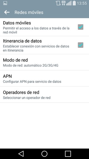 Activar o desactivar Itinerancia de datos