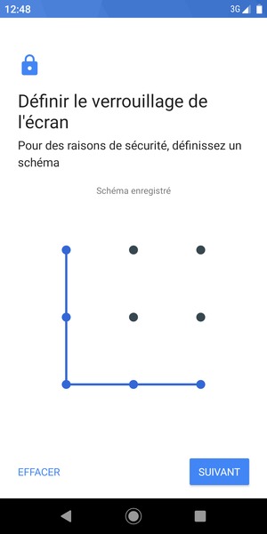 Dessinez un motif de déverrouillage et sélectionnez SUIVANT
