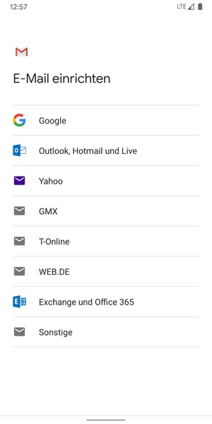 Wählen Sie Exchange und Office 365