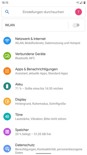 Wählen Sie Netzwerk & Internet