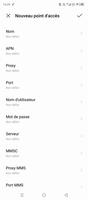 Saisissez les informations MMS