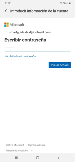 Introduzca su contraseña y seleccione Iniciar sesión
