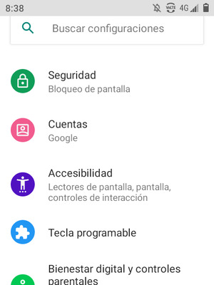 Desplácese y seleccione Cuentas