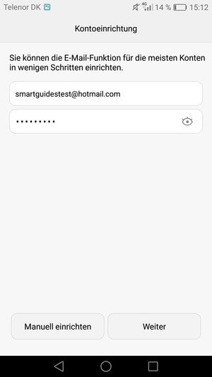 Geben Sie Ihre Gmail oder Hotmail Adresse und Ihr Passwort ein. Wählen Sie Weiter