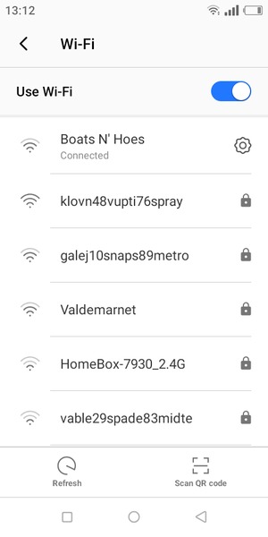 You are now connected to the Wi-Fi network