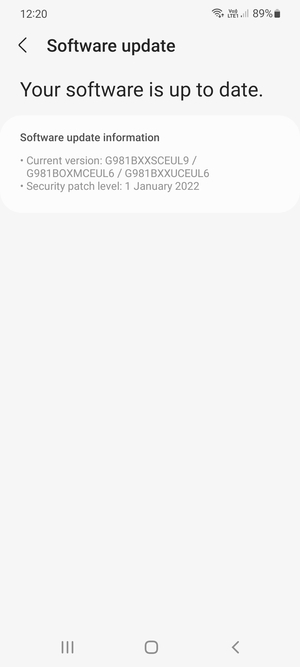 If your phone is  up to date, you will see the following screen