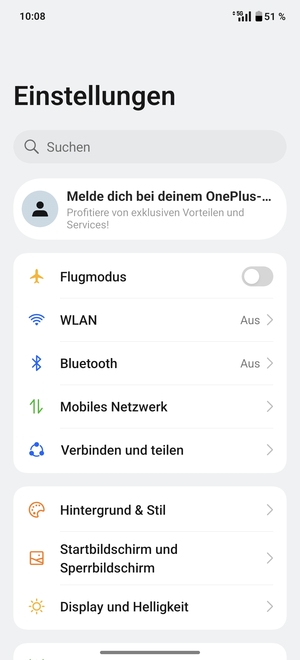 Wählen Sie Mobiles Netzwerk
