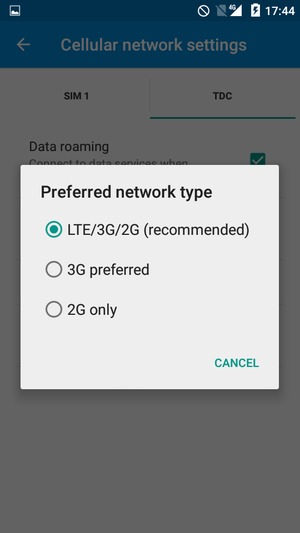 Select your preferred option