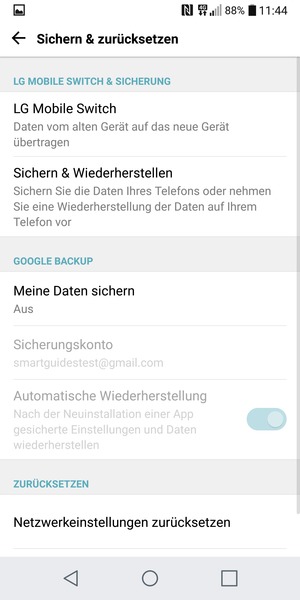 Wählen Sie Meine Daten sichern