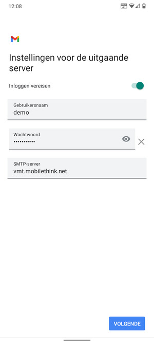 Voer Uitgaand serveradres in