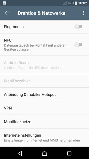 Wählen Sie Anbindung & mobiler Hotspot