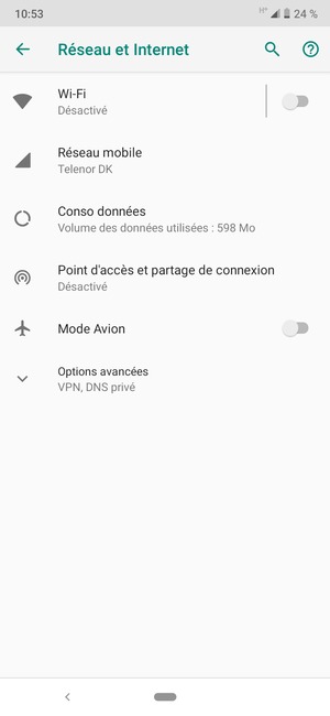 Sélectionnez Réseau mobile