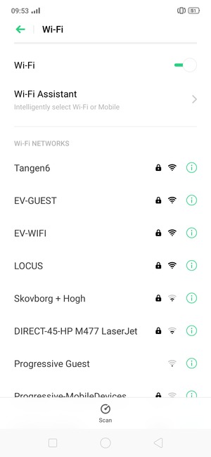 Select the wireless network you want to connect to