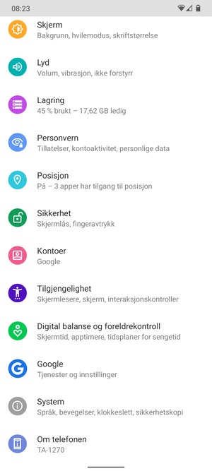 Bla til og velg Kontoer