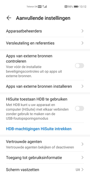 Selecteer Versleuteling en referenties