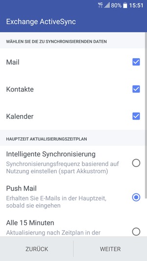 Wählen Sie WEITER
