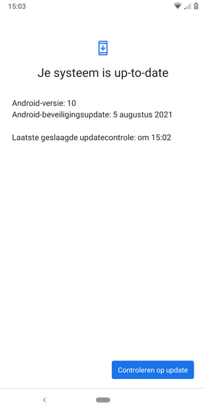 Als uw telefoon up-to-date is, zult u het volgende scherm zien
