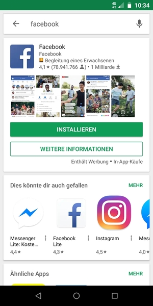 Wählen Sie die App