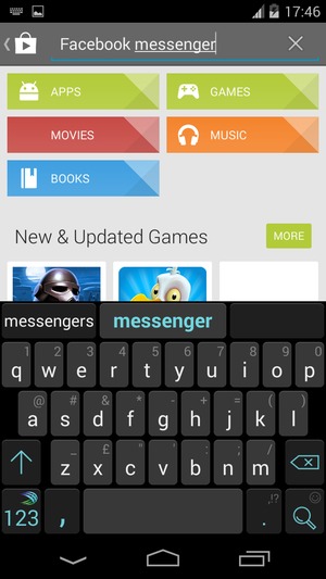 Enter the app name and select Search