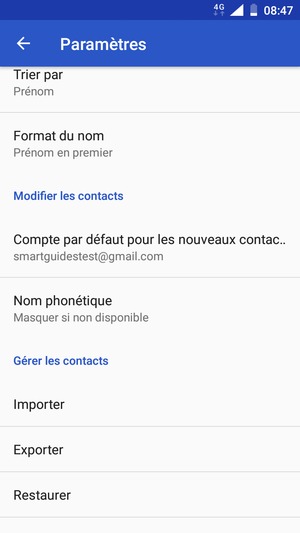 Faites défiler et sélectionnez Importer