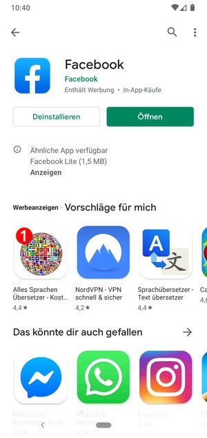 Wählen Sie Öffnen