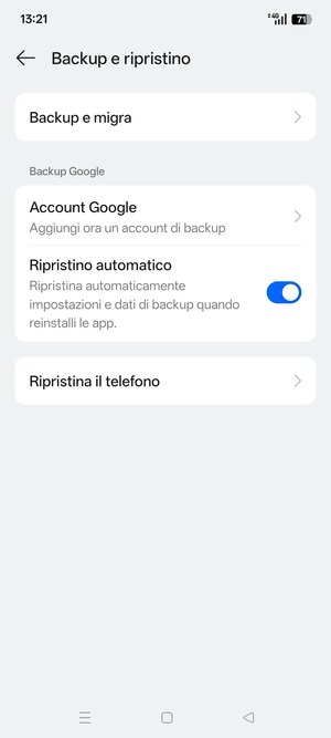 Seleziona Account Google