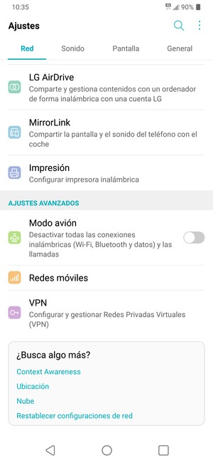 Desplácese y seleccione Redes móviles