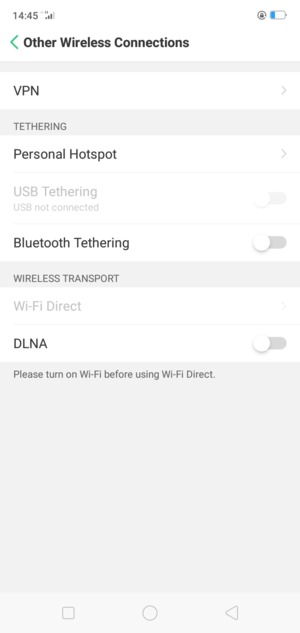 Select Personal Hotspot
