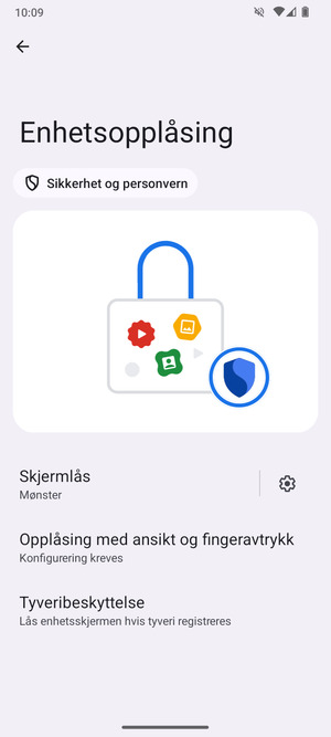 Telefonen din er nå sikret med en skjermlås