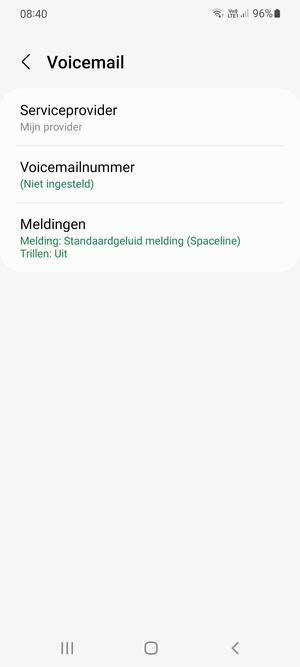 Selecteer Voicemailnummer