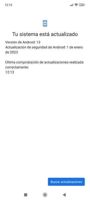 Si su teléfono está actualizado, verá la siguiente pantalla